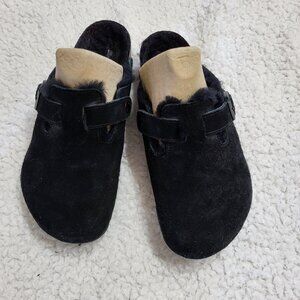 BIRKENSTOCK- BOSTON shearling clogs black size 39 us 8.5